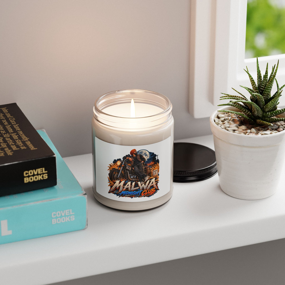 Malwa Midnight Ride 9oz Soy Candle | Motorcycle Art