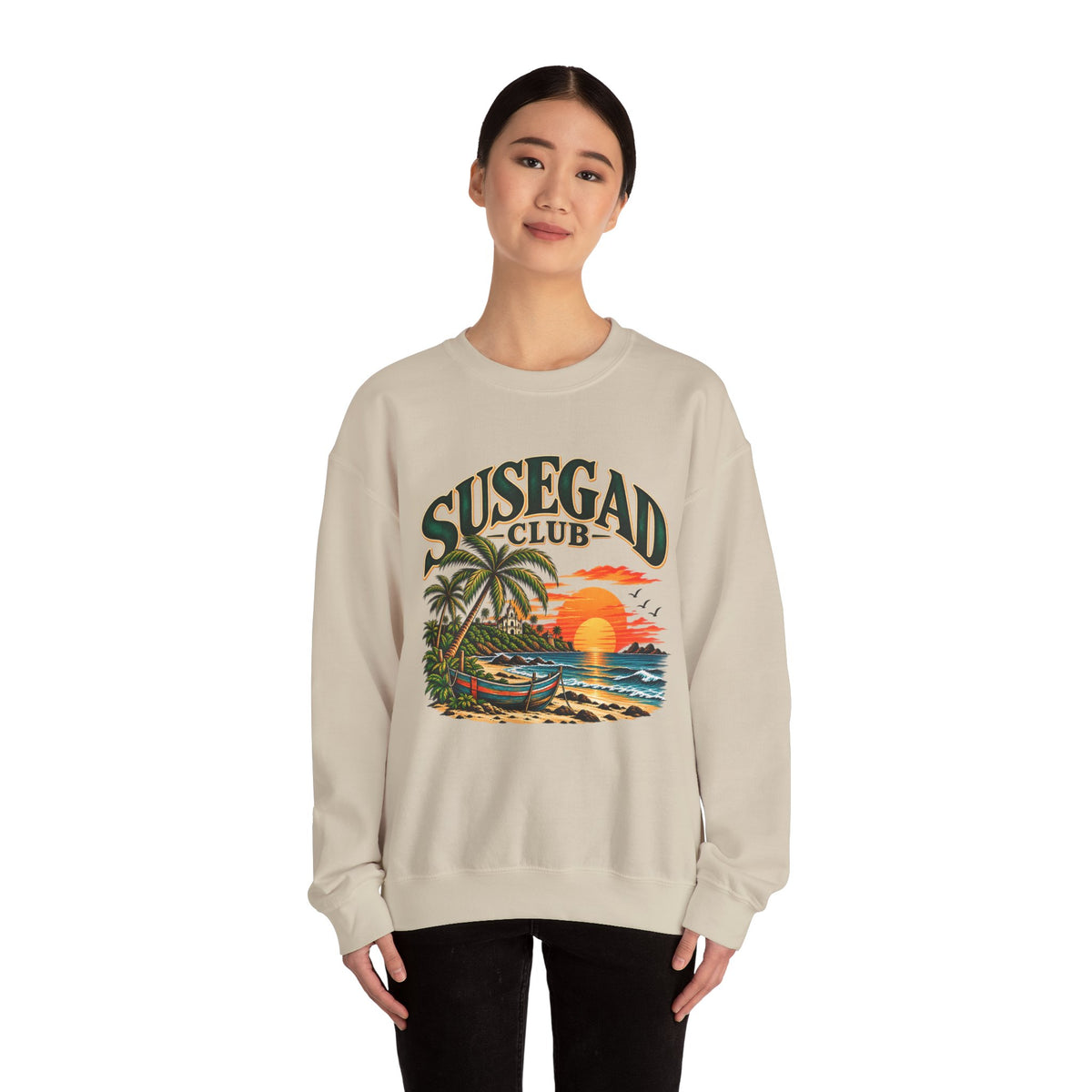 Susegad Club Tropical Sunset Crewneck Sweatshirt