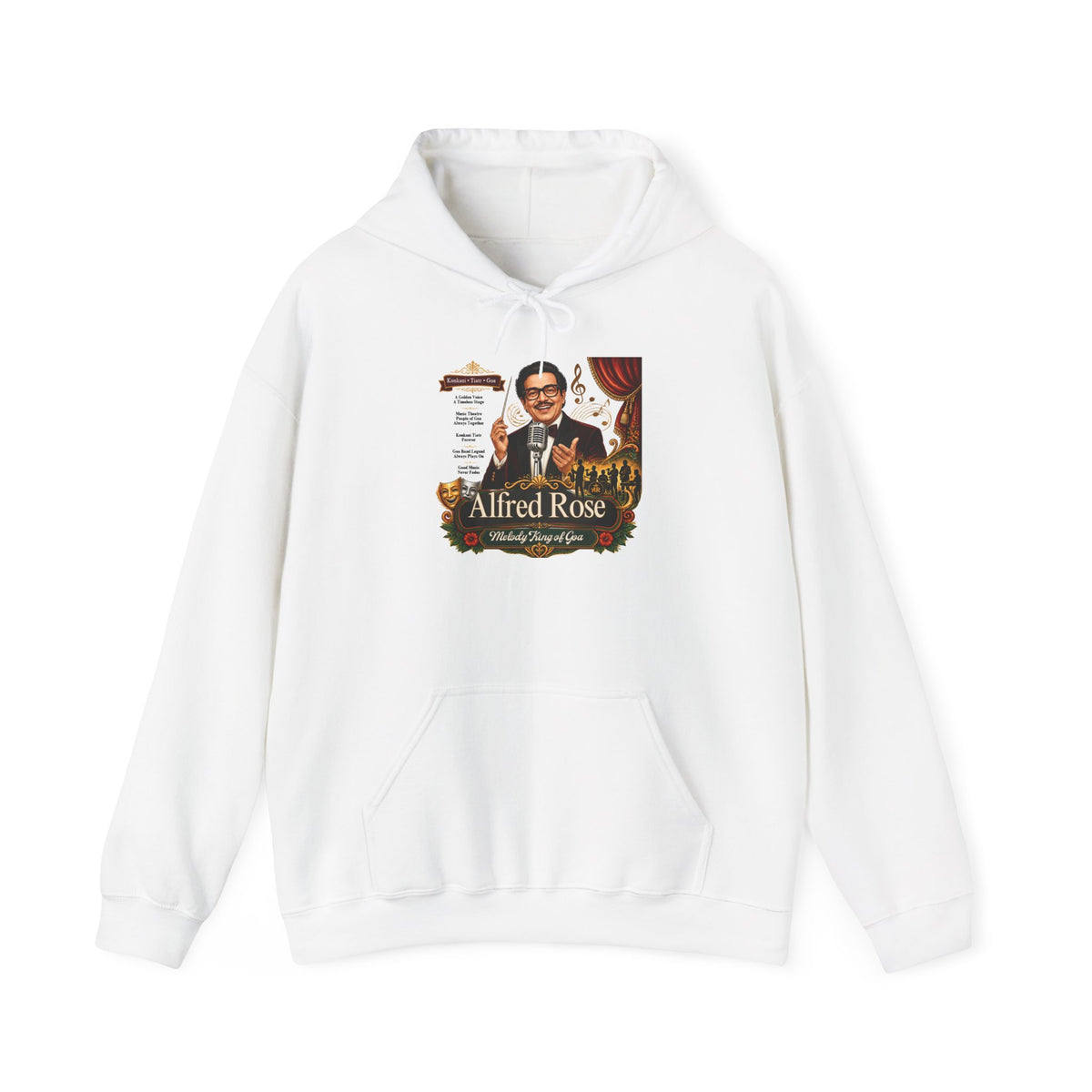 Additional view of Alfred Rose Hoodie — Vintage Goan Music Tribute (2)