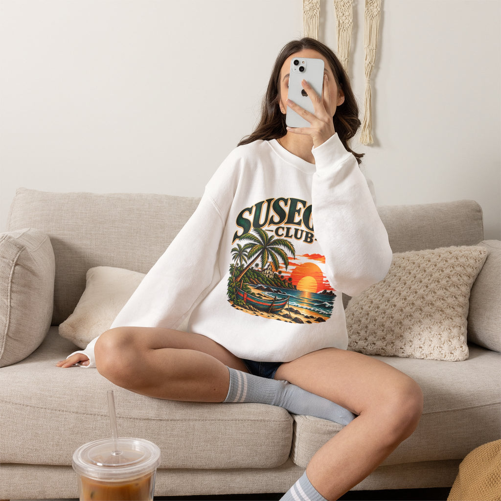 Susegad Club Tropical Sunset Crewneck Sweatshirt