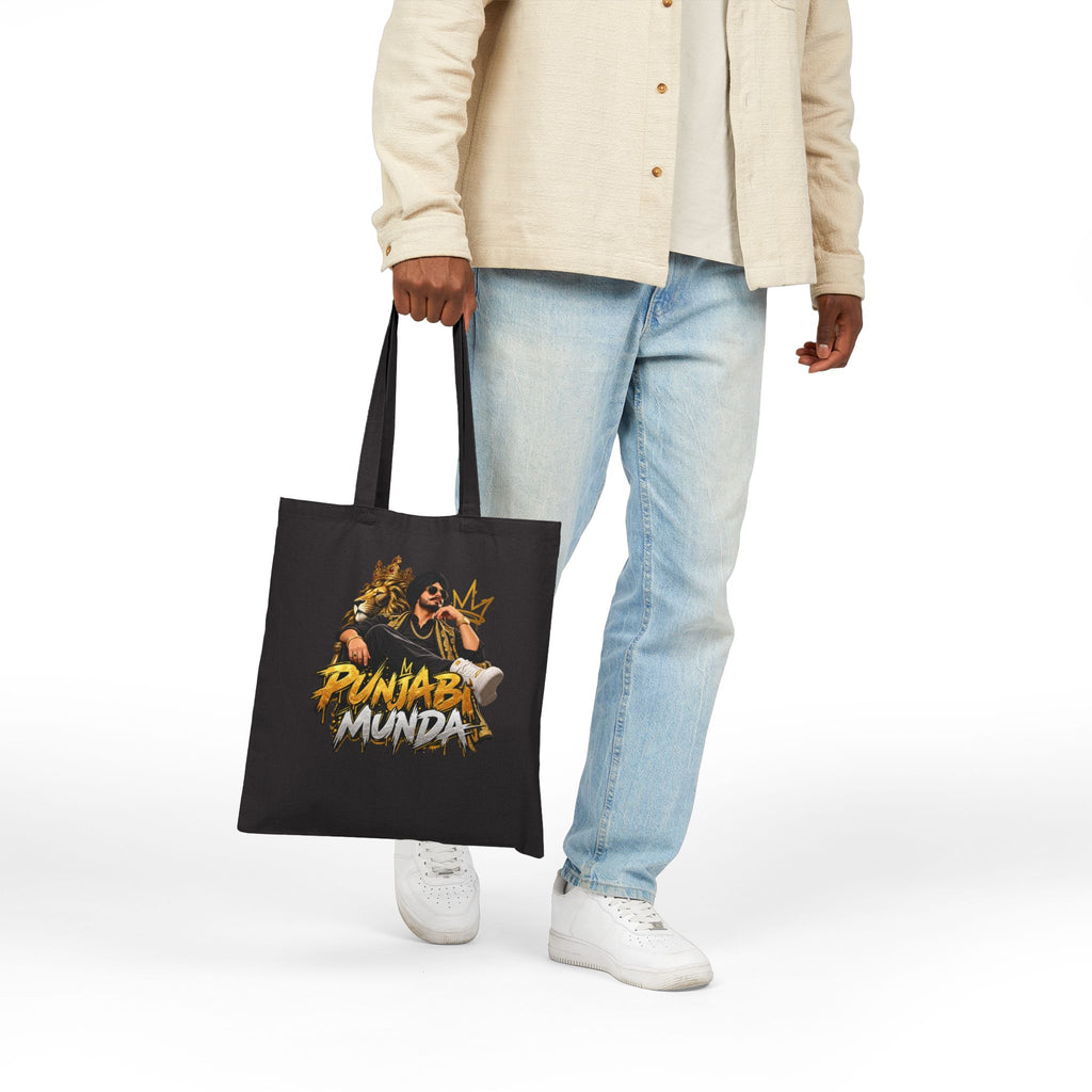 Punjabi Munda Graphic Cotton Canvas Tote Bag