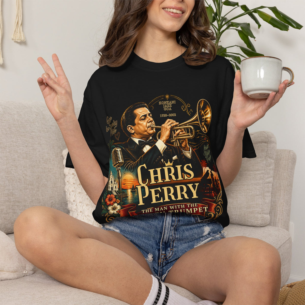 Chris Perry Golden Trumpet Graphic Garment-Dyed T-Shirt