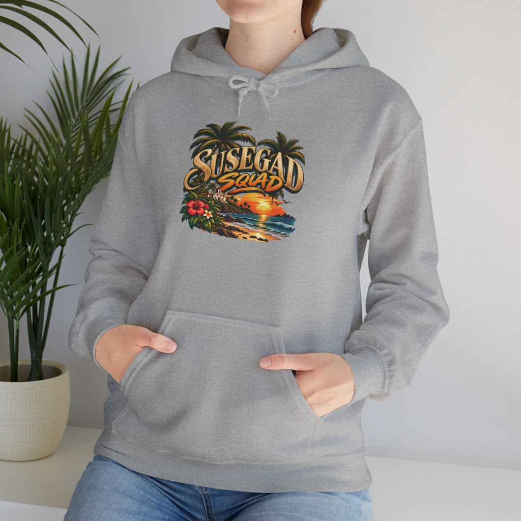 Susegad Squad Hoodie | Tropical Goan Sunset Graphic