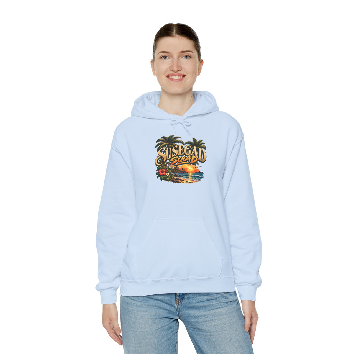 Susegad Squad Hoodie | Tropical Goan Sunset Graphic