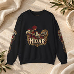 Nidar Courage Does Not Bow Warrior Tiger Crewneck Sweatshirt