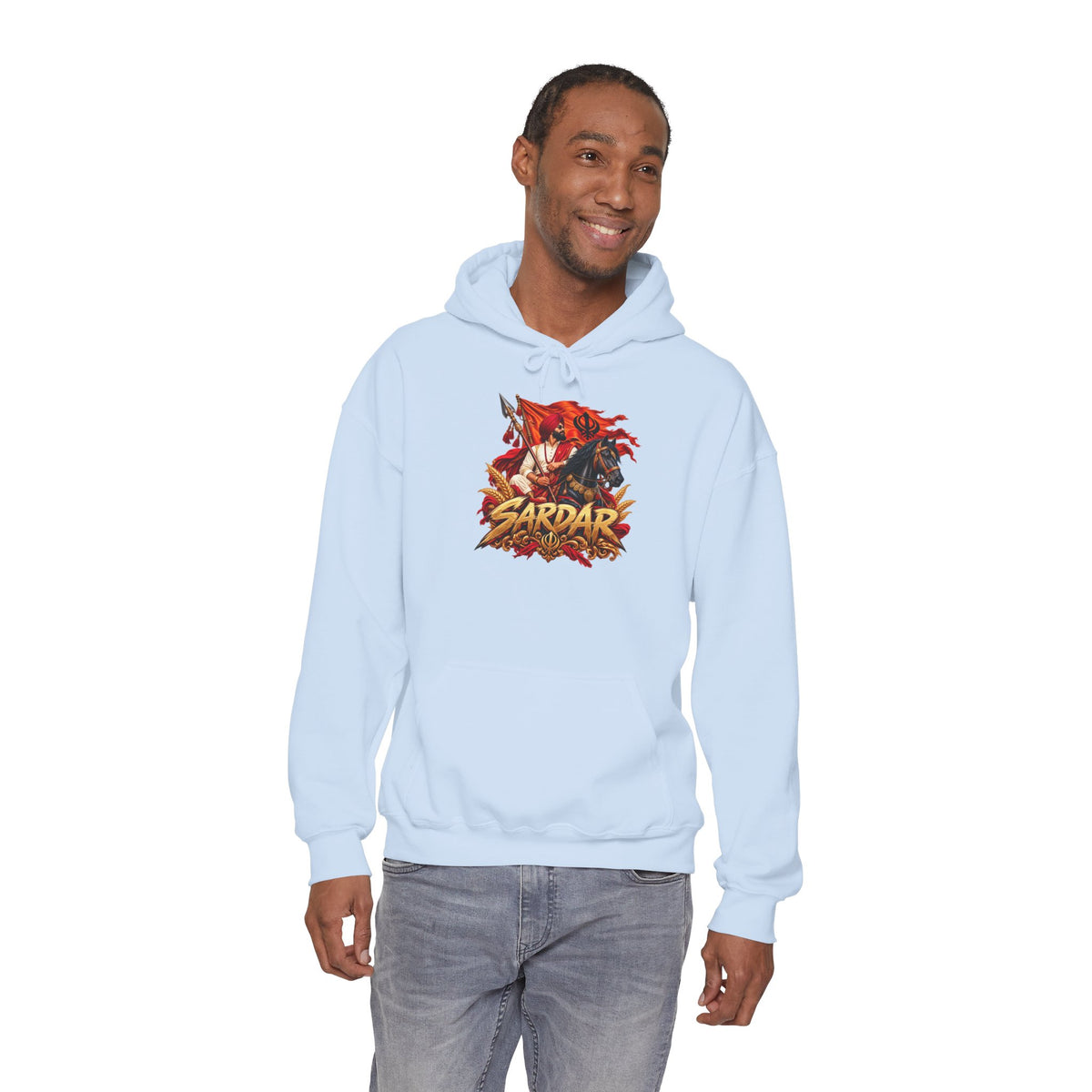 Sardar Retro Fighter Graphic Hoodie | Punjabi Heritage Pullover