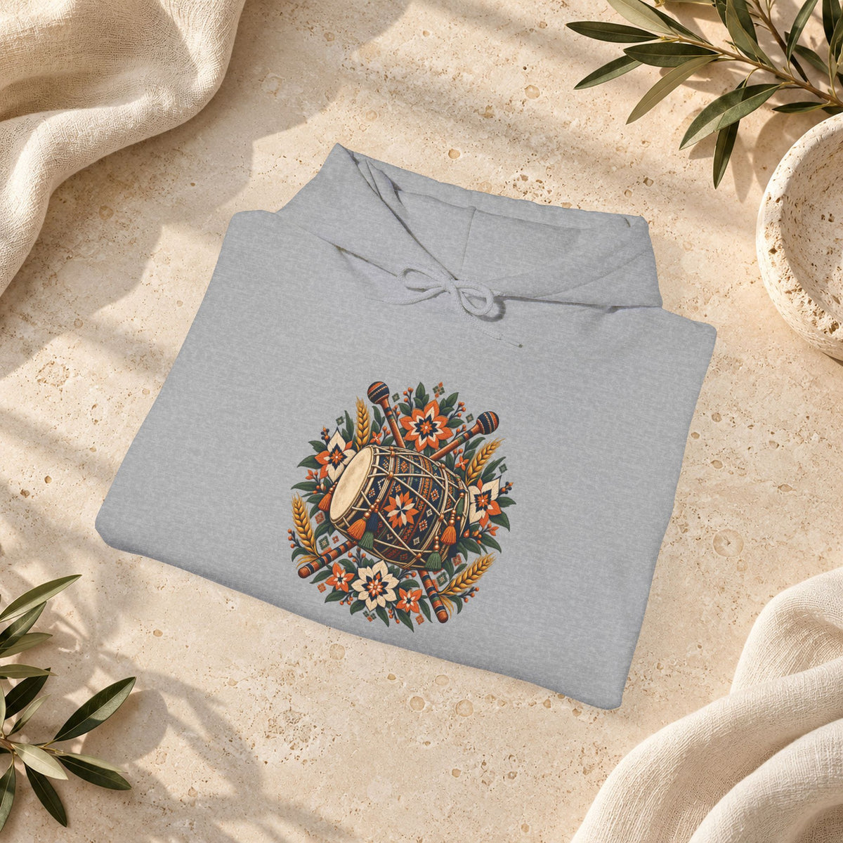 Bohemian Folk Art Drum Hoodie