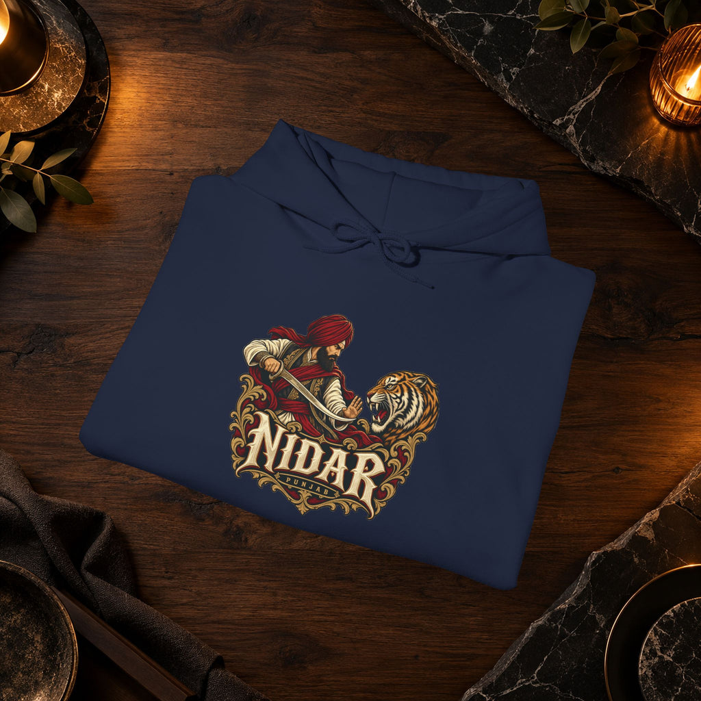 NIDAR Tiger and Bear Graphic Hoodie