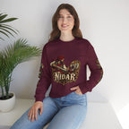 Nidar Courage Does Not Bow Warrior Tiger Crewneck Sweatshirt