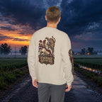 Nidar Courage Does Not Bow Warrior Tiger Crewneck Sweatshirt