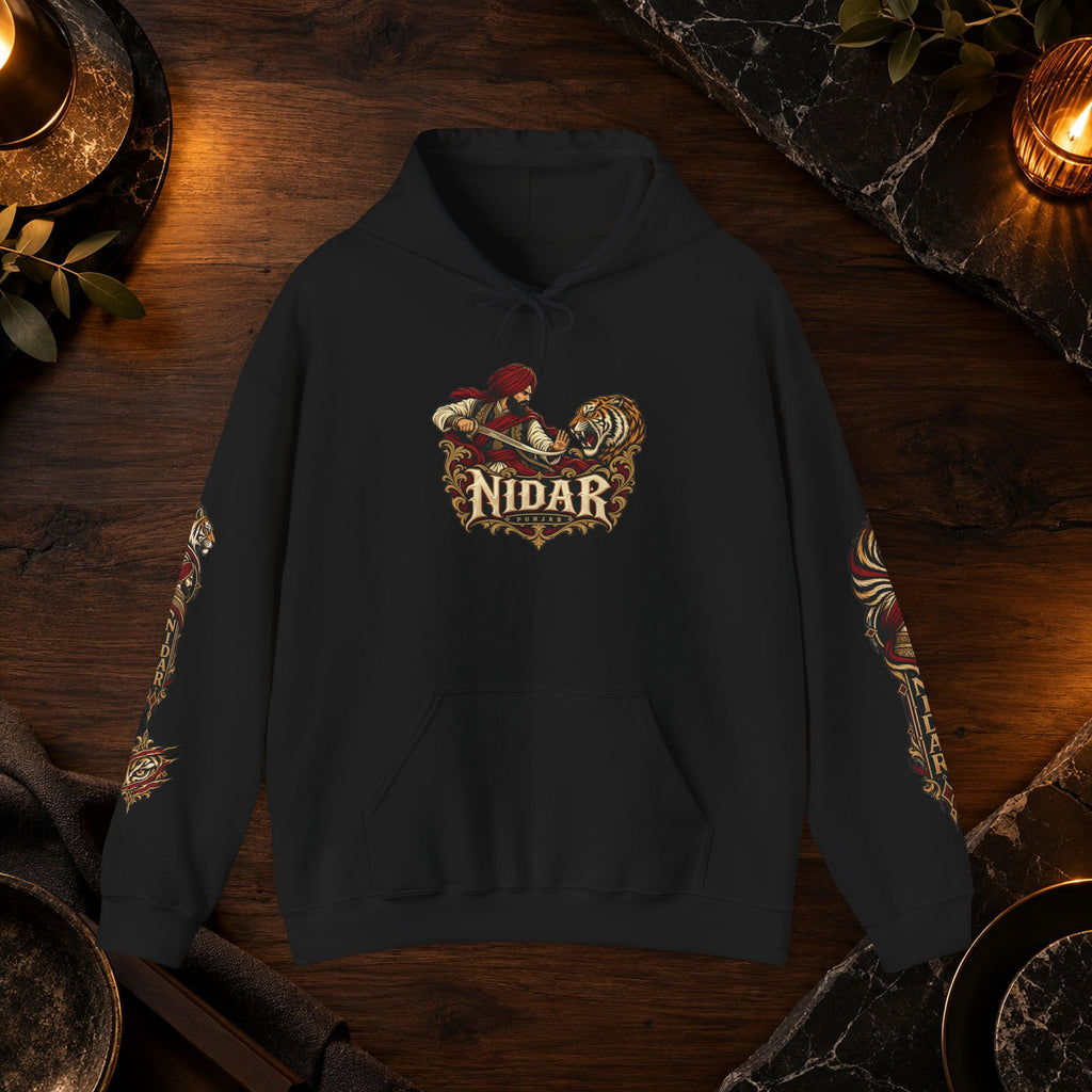 NIDAR Tiger and Bear Graphic Hoodie