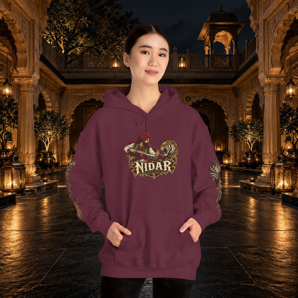 NIDAR Tiger and Bear Graphic Hoodie