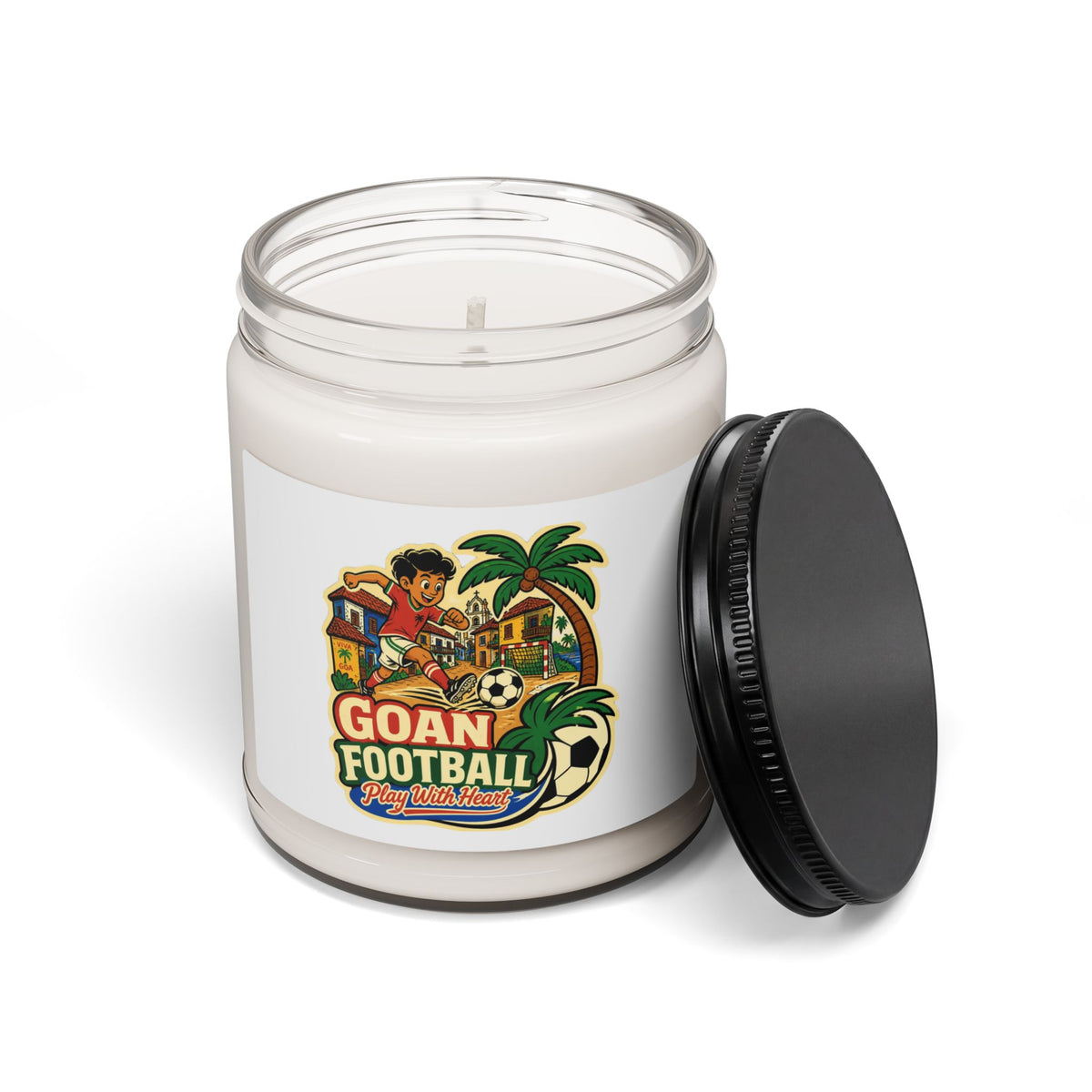 Scented Soy Candle — Goan Football Retro Label (9oz)