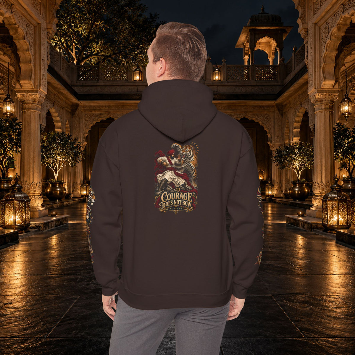 NIDAR Tiger and Bear Graphic Hoodie