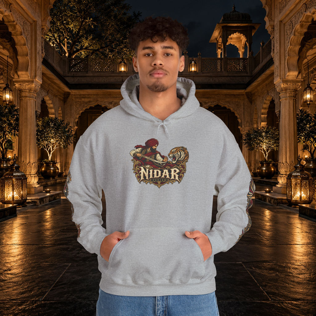 NIDAR Tiger and Bear Graphic Hoodie