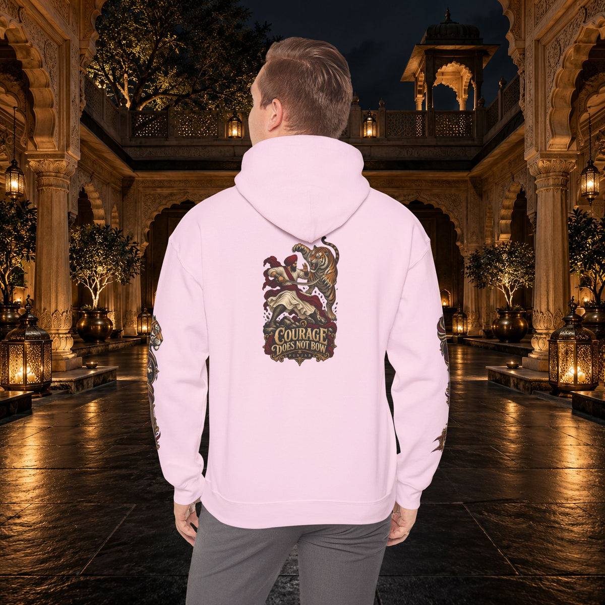 NIDAR Tiger and Bear Graphic Hoodie