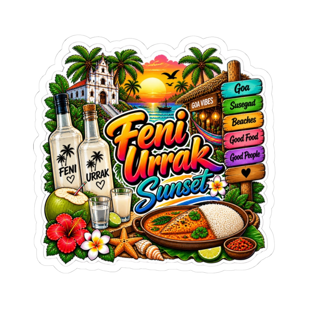 Additional view of Susegad 24x7 — Goan Heritage Kiss-Cut Sticker (2)