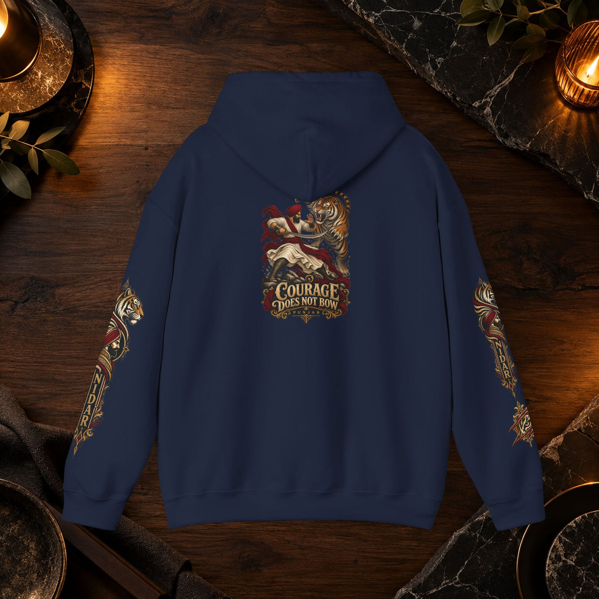 NIDAR Tiger and Bear Graphic Hoodie