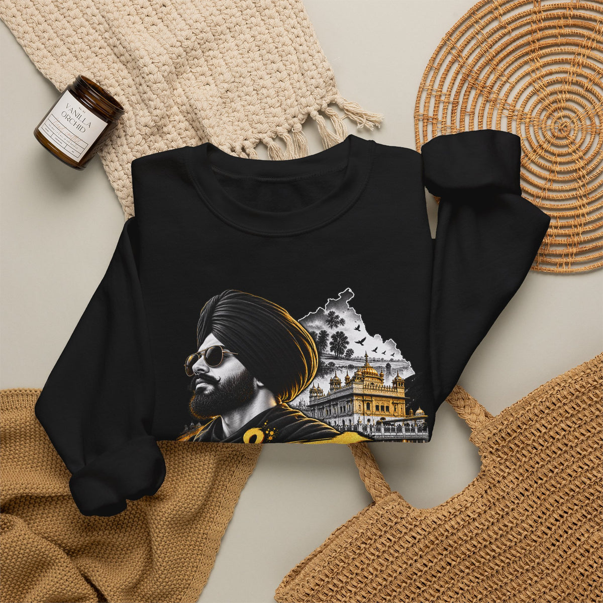 Punjabi Pride Crewneck Sweatshirt — Turban Sikh Heritage Graphic
