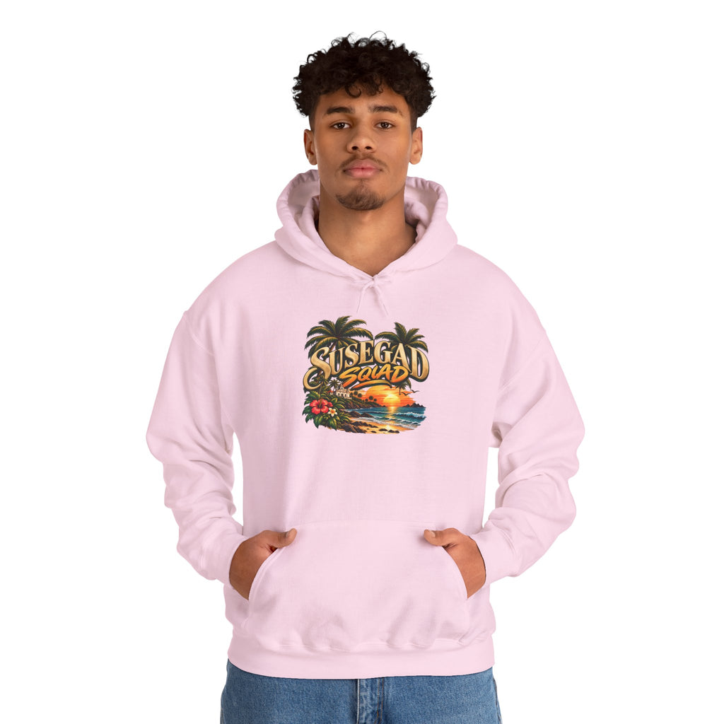 Susegad Squad Hoodie | Tropical Goan Sunset Graphic