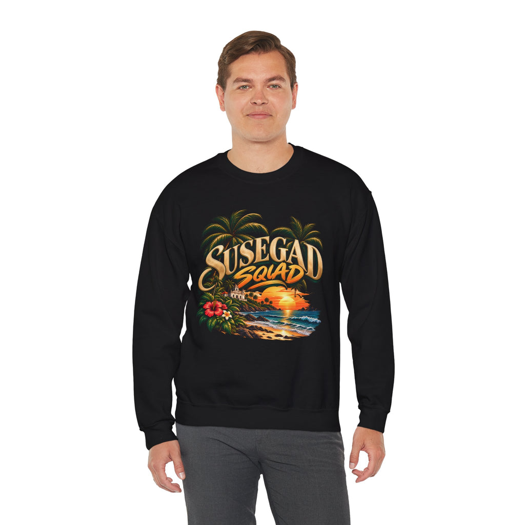 Susegad Squad Tropical Sunset Crewneck Sweatshirt