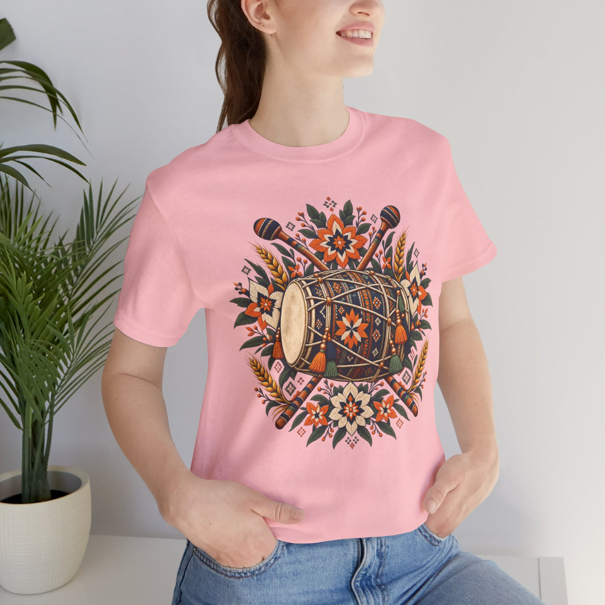 Boho Folk Drum Mandala T-Shirt