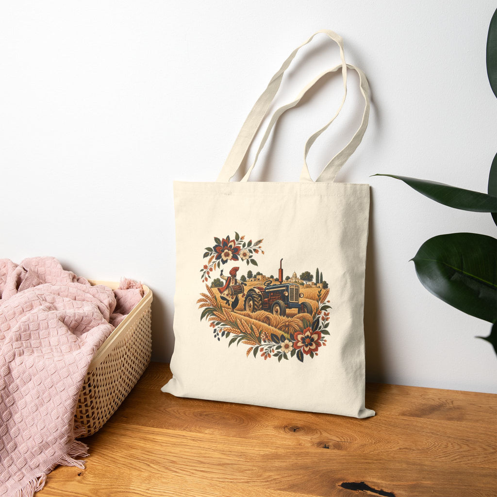 Bohemian Floral Mandala Canvas Tote Bag