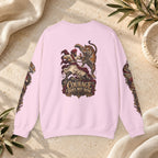 Nidar Courage Does Not Bow Warrior Tiger Crewneck Sweatshirt