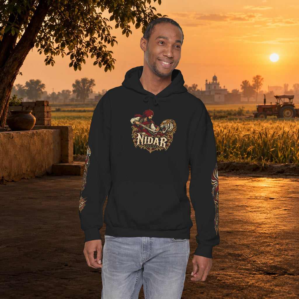 NIDAR Tiger and Bear Graphic Hoodie