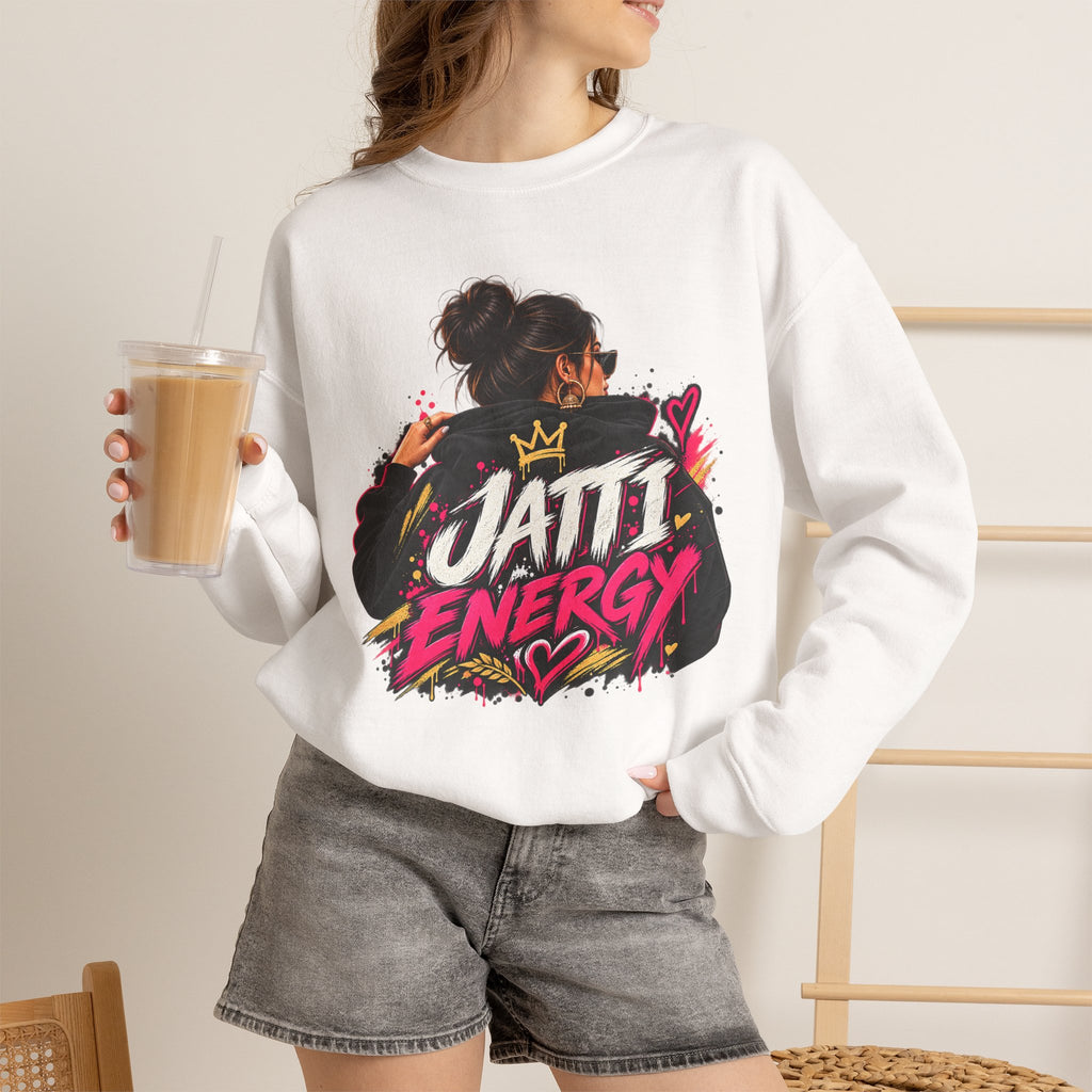 Jatti Energy Punjabi Graphic Crewneck Sweatshirt