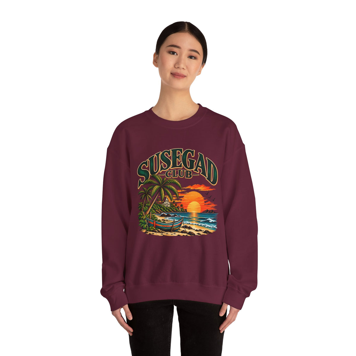 Susegad Club Tropical Sunset Crewneck Sweatshirt