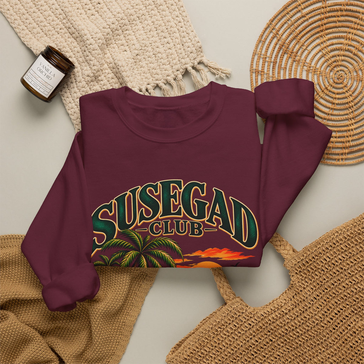 Susegad Club Tropical Sunset Crewneck Sweatshirt