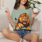 Roaring Lion Graphic T-Shirt — Bold Vintage Animal Tee
