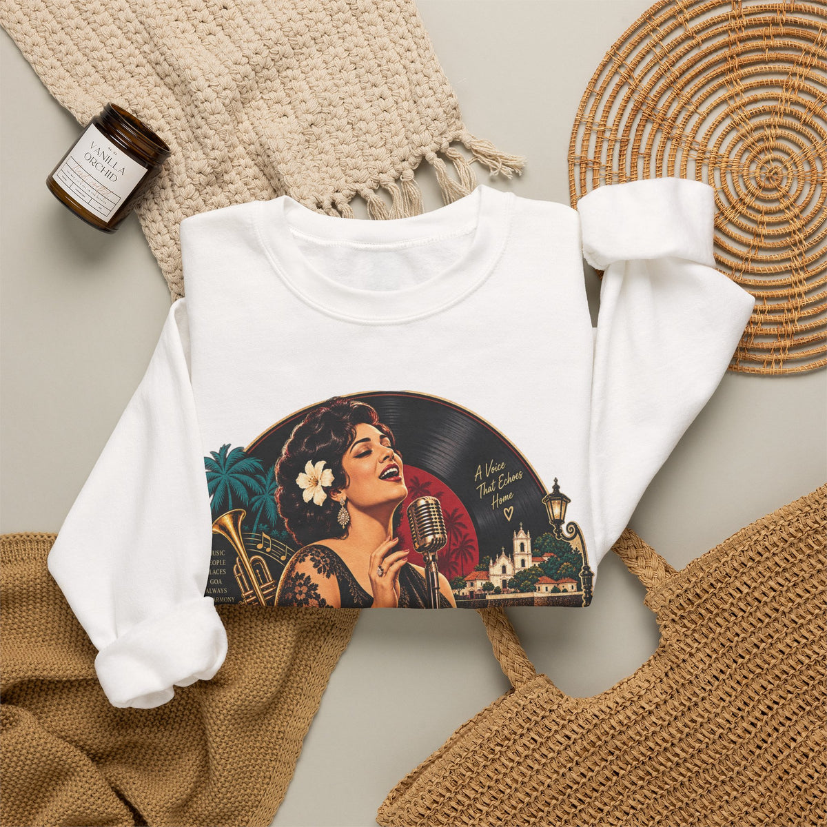 Lorna Goan Music Crewneck Sweatshirt | Konkani Singer Graphic