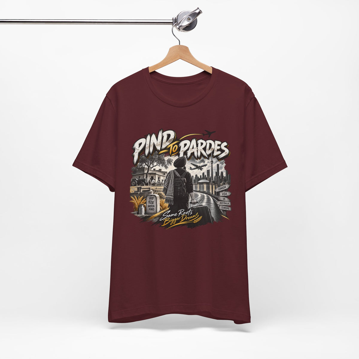 Pind to Pardes Travel T-Shirt | Vintage Journey Graphic