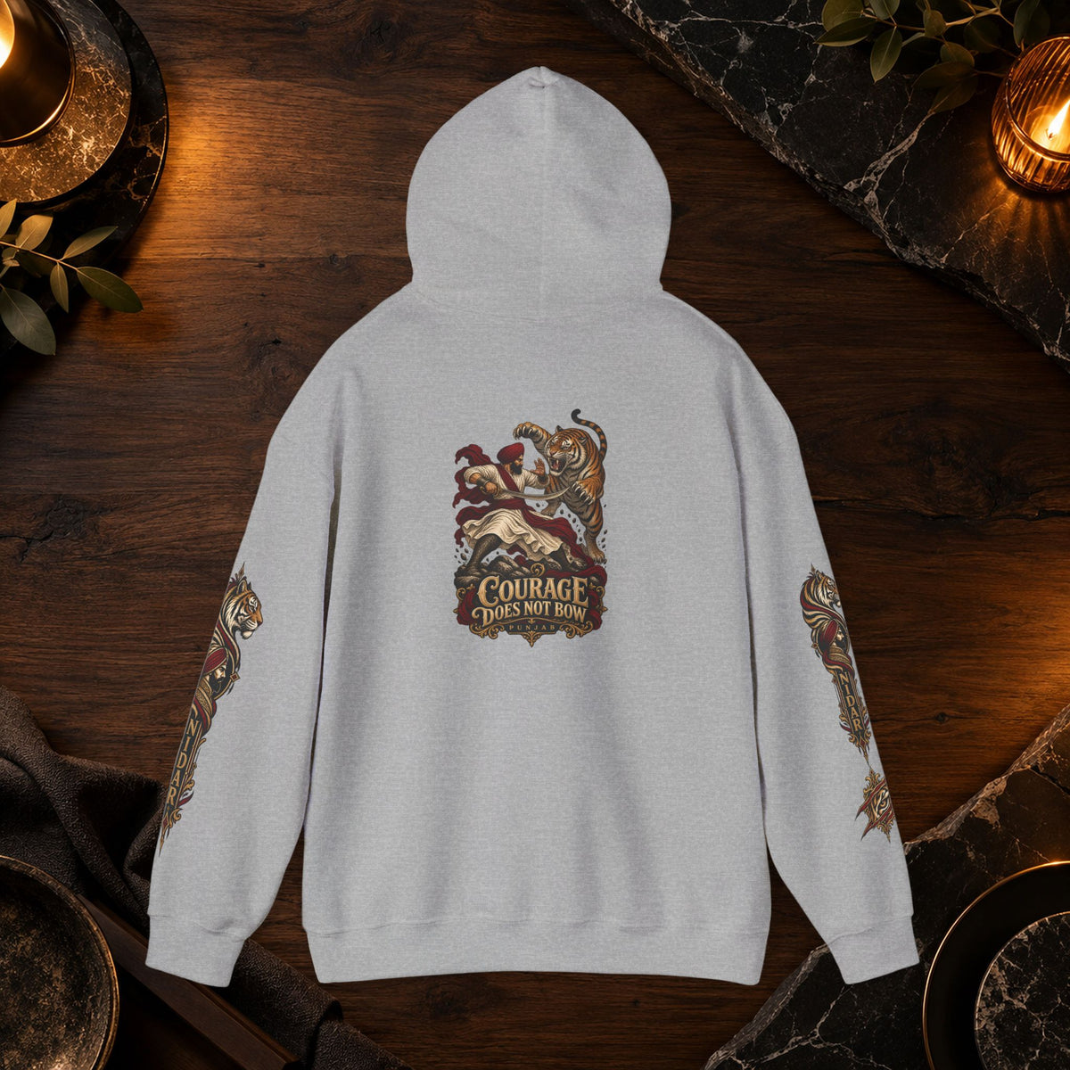 NIDAR Tiger and Bear Graphic Hoodie