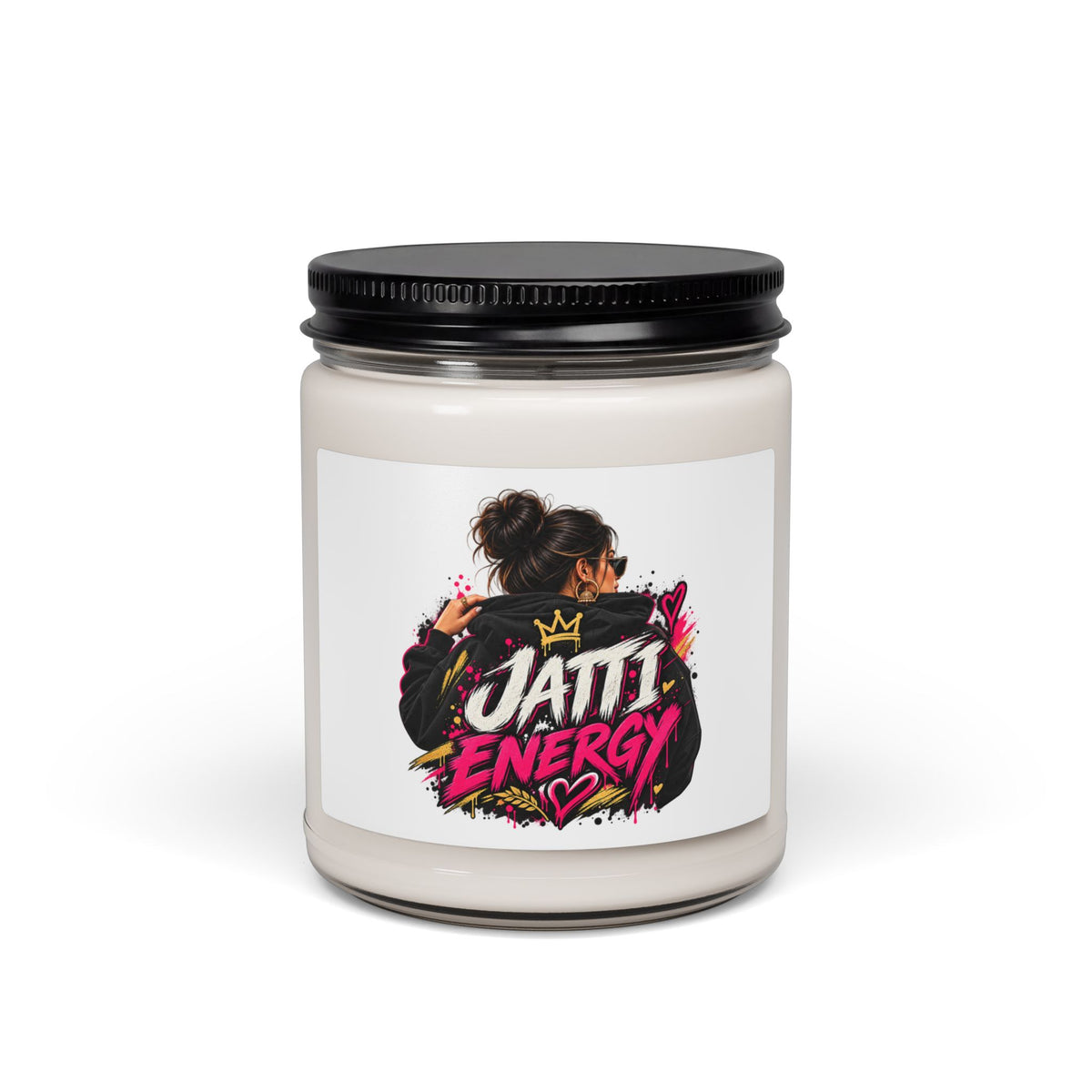 Additional view of Jatti Energy 9oz Soy Candle — Punjabi Pride Graphic (2)