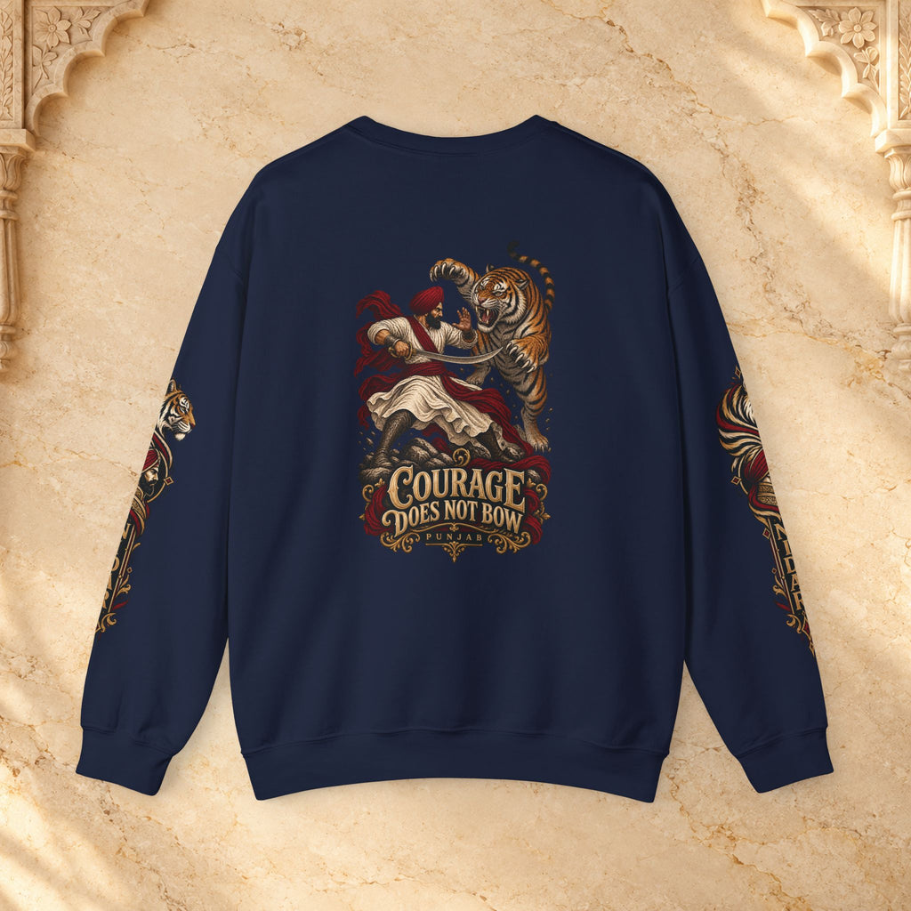 Nidar Courage Does Not Bow Graphic Sweatshirt