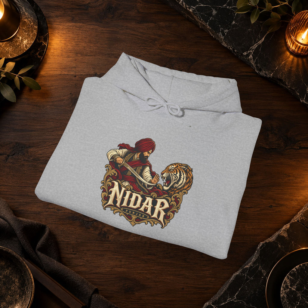 NIDAR Tiger and Bear Graphic Hoodie