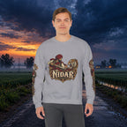 Nidar Courage Does Not Bow Warrior Tiger Crewneck Sweatshirt