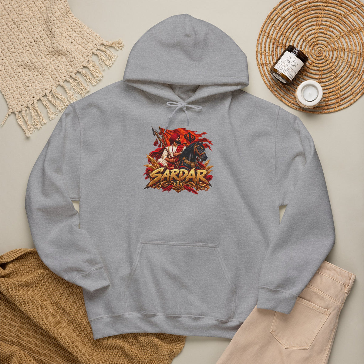 Sardar Retro Fighter Graphic Hoodie | Punjabi Heritage Pullover