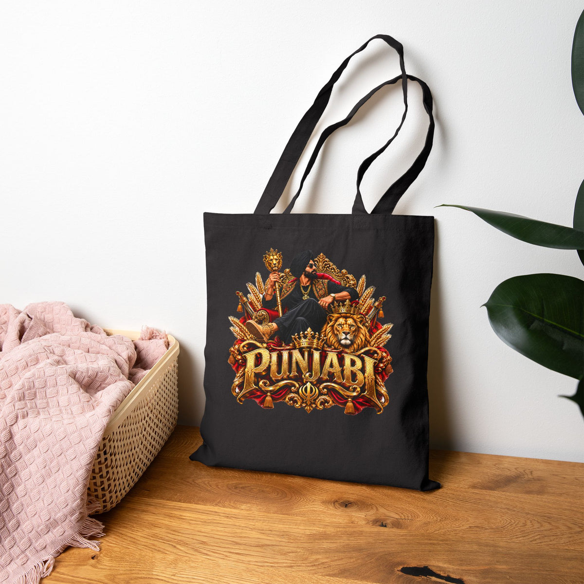 Punjabi Heritage Canvas Tote Bag — Vibrant Cultural Artwork