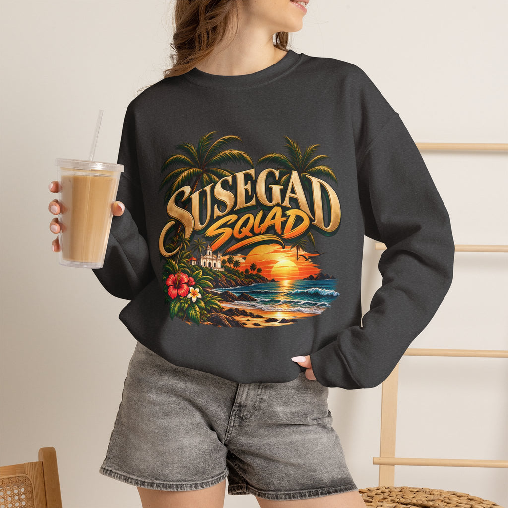 Susegad Squad Tropical Sunset Crewneck Sweatshirt