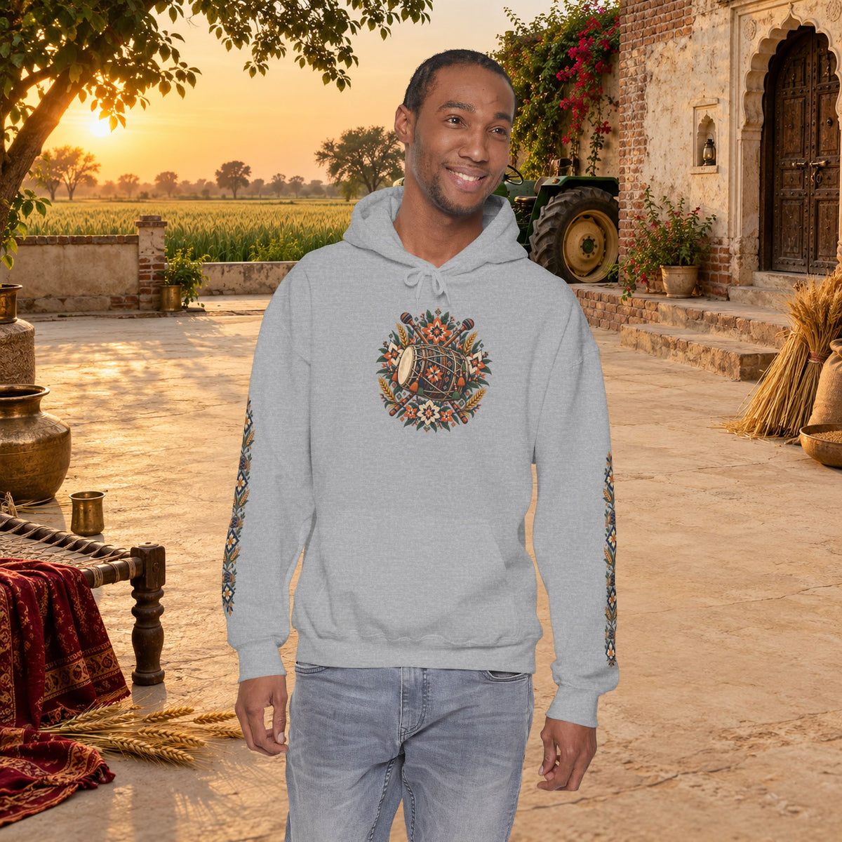 Bohemian Folk Art Drum Hoodie