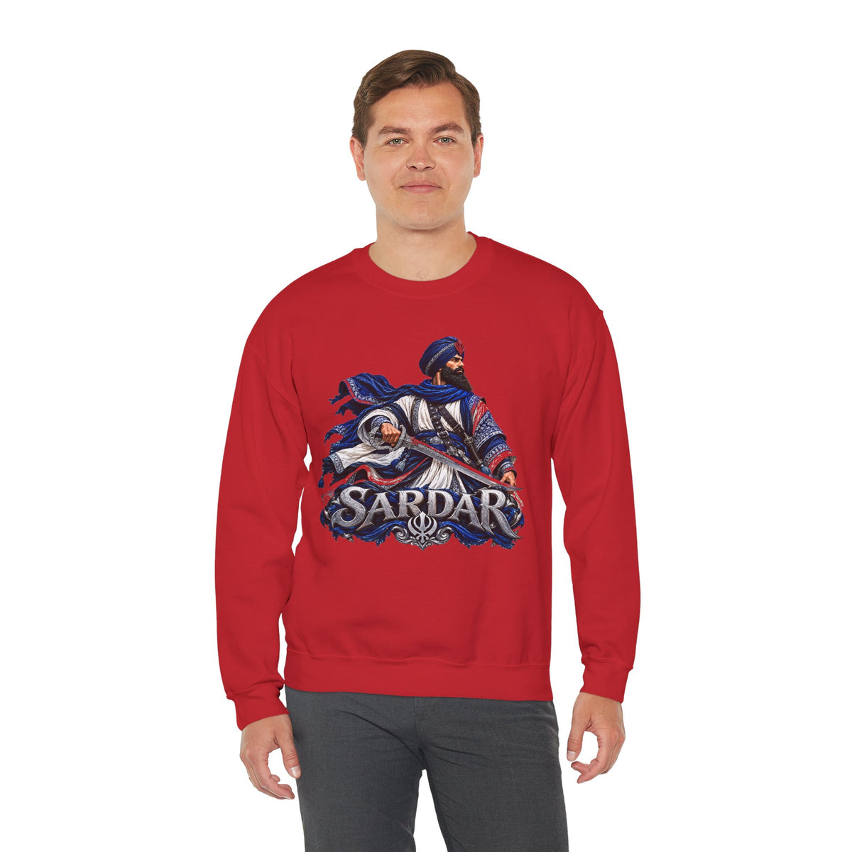 Sardar Warrior Sikh-Inspired Graphic Crewneck Sweatshirt