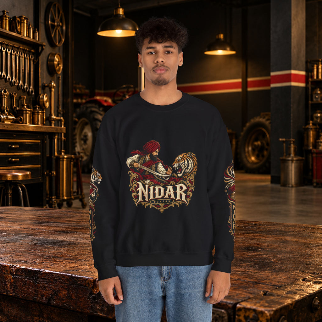 Nidar Courage Does Not Bow Graphic Sweatshirt
