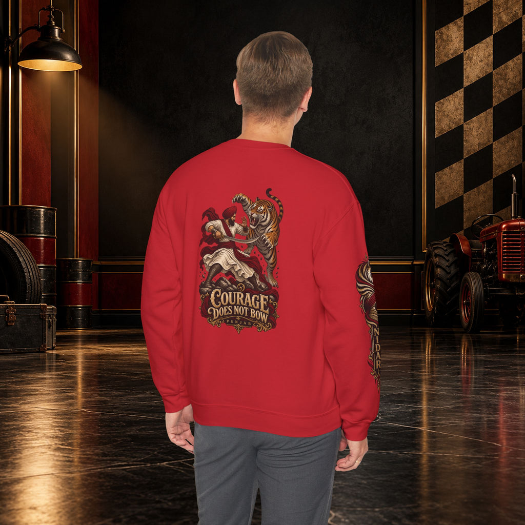 Nidar Courage Does Not Bow Graphic Sweatshirt