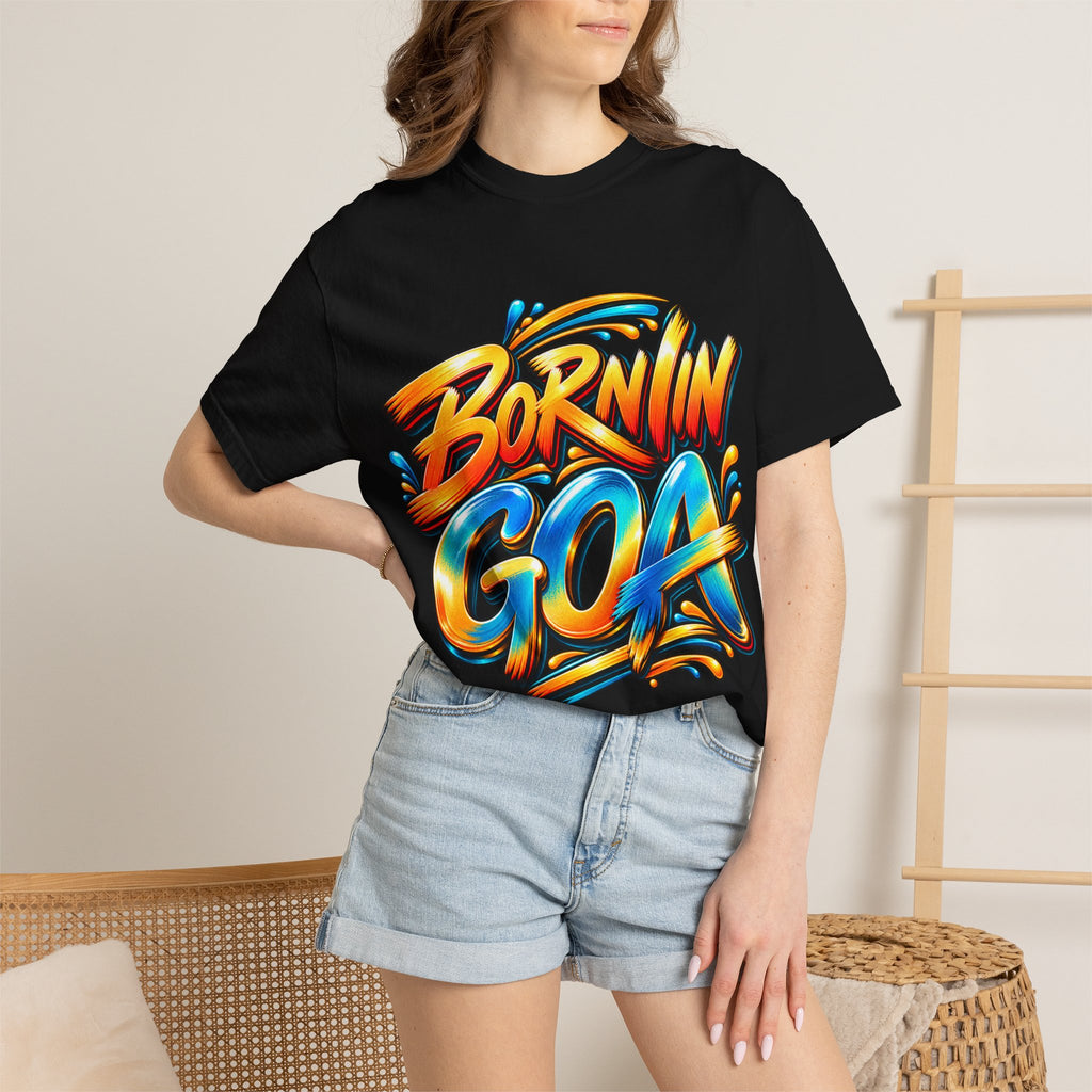 Born in Goa Graphic Tee | Garment-Dyed Cotton T-Shirt