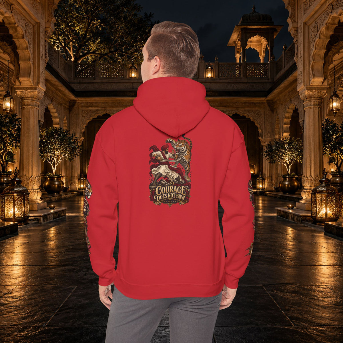 NIDAR Tiger and Bear Graphic Hoodie