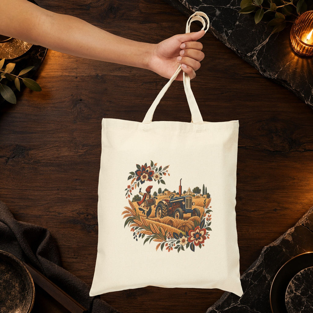Bohemian Floral Mandala Canvas Tote Bag